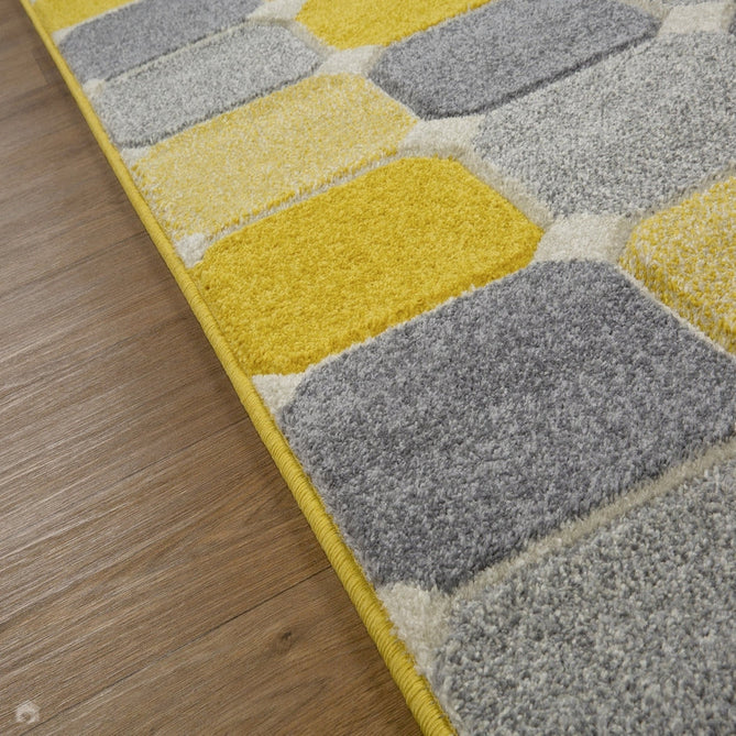 Portland 172 J Modern Geometric Blocks Carved Short-Pile Yellow/Grey/Cream Rug-Oriental Weavers-Rug Love - The Most Loved Rug Store