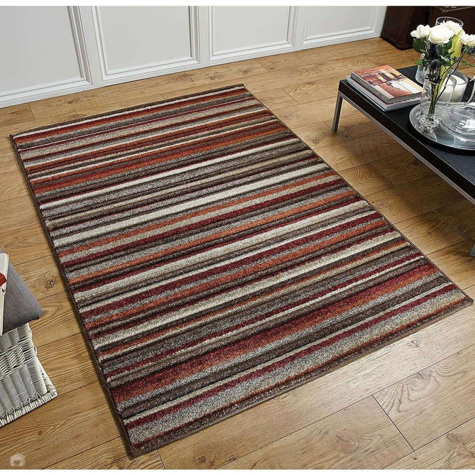 Portland 2525 N Modern Geometric Carved Durable Short Pile Terracotta Orange/Beige/Brown/Red/Grey/Cream Rug-Oriental Weavers-Rug Love - The Most Loved Rug Store