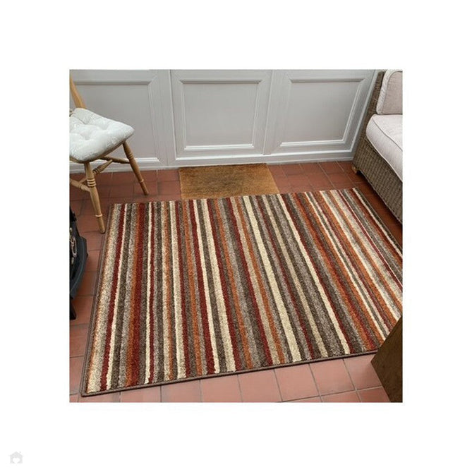 Portland 2525 N Modern Geometric Carved Durable Short Pile Terracotta Orange/Beige/Brown/Red/Grey/Cream Rug-Oriental Weavers-Rug Love - The Most Loved Rug Store