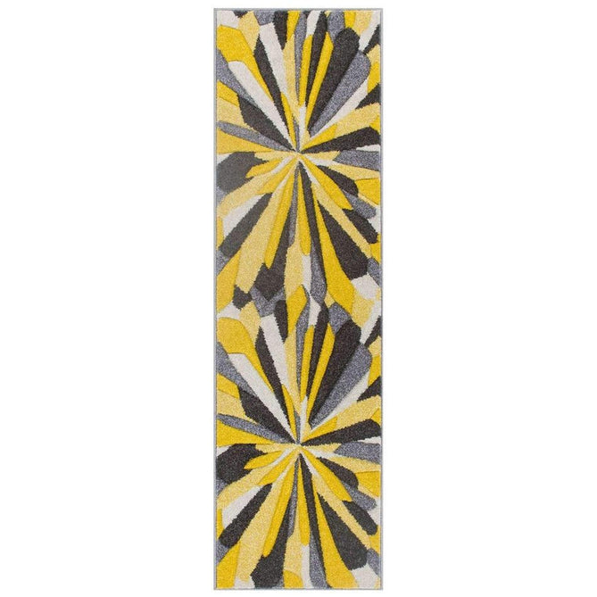 Portland 3337 A Modern Geometric Carved Durable Short Pile Grey/Cream/Yellow Rug-Oriental Weavers-Rug Love - The Most Loved Rug Store