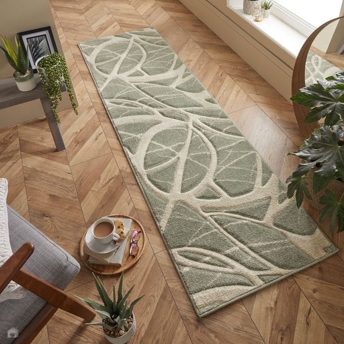 Portland 57 G Modern Geometric Carved Durable Short Pile Green/Cream Rug-Oriental Weavers-Rug Love - The Most Loved Rug Store