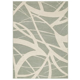 Portland 57 G Modern Geometric Carved Durable Short Pile Green/Cream Rug