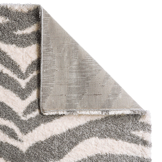 Portofino M289 Modern Zebra Print Soft Plush Shaggy Ivory/Grey Rug-Think Rugs-Rug Love - The Most Loved Rug Store