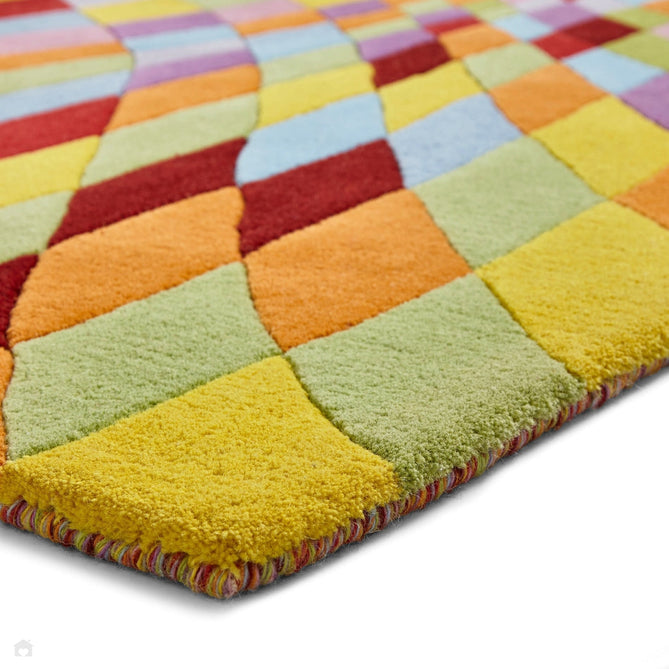 Prism PR101 Modern Geometric Kaleidoscope Hand-Woven Wool Red/Green/Blue/Yellow/Orange/Purple/Multicolour Rug-Think Rugs-Rug Love - The Most Loved Rug Store