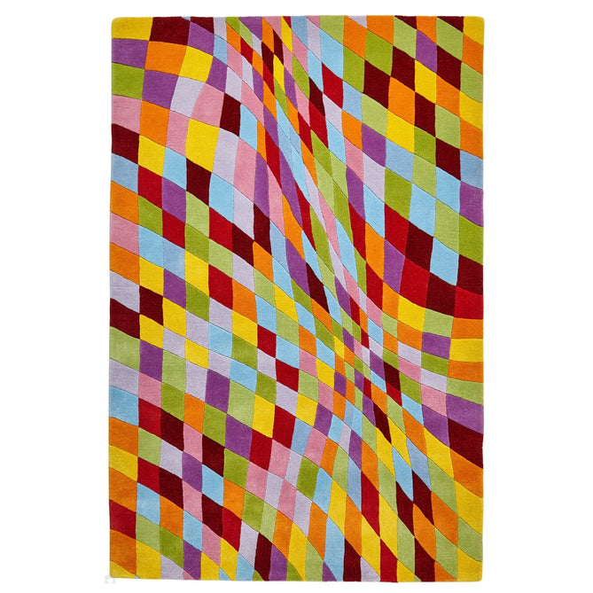 Prism PR101 Modern Geometric Kaleidoscope Hand-Woven Wool Red/Green/Blue/Yellow/Orange/Purple/Multicolour Rug-Think Rugs-Rug Love - The Most Loved Rug Store