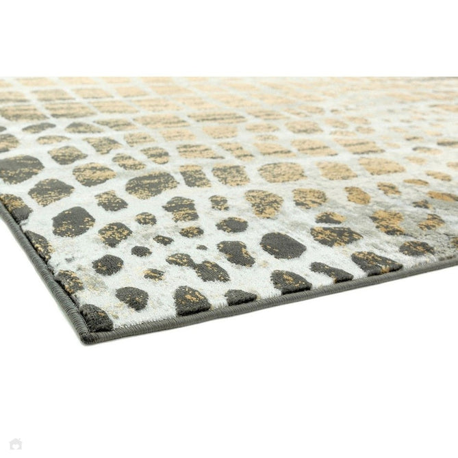 Quantum QU02 Modern Giraffe Print Metallic Shimmer Flat Pile Silver/Brown Rug-Asiatic Carpets-Rug Love - The Most Loved Rug Store