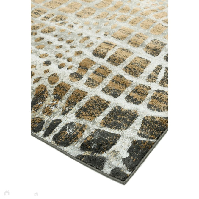 Quantum QU02 Modern Giraffe Print Metallic Shimmer Flat Pile Silver/Brown Rug-Asiatic Carpets-Rug Love - The Most Loved Rug Store