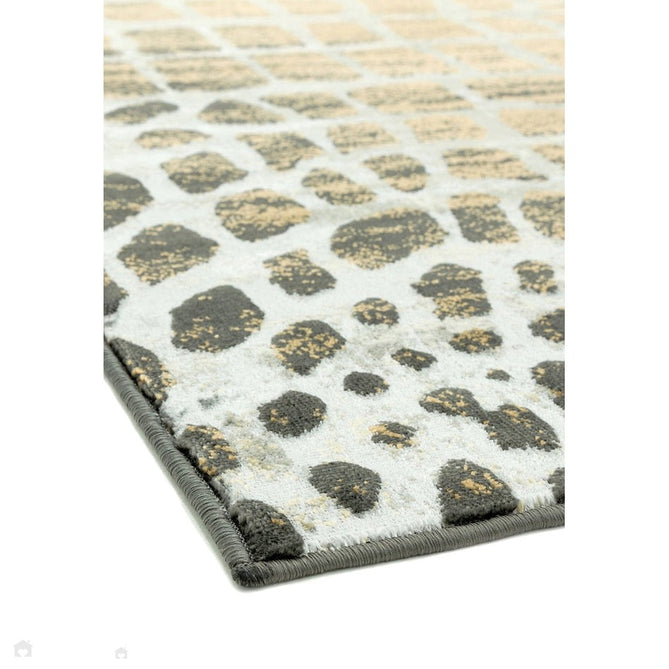 Quantum QU02 Modern Giraffe Print Metallic Shimmer Flat Pile Silver/Brown Rug-Asiatic Carpets-Rug Love - The Most Loved Rug Store