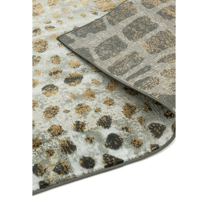 Quantum QU02 Modern Giraffe Print Metallic Shimmer Flat Pile Silver/Brown Rug-Asiatic Carpets-Rug Love - The Most Loved Rug Store