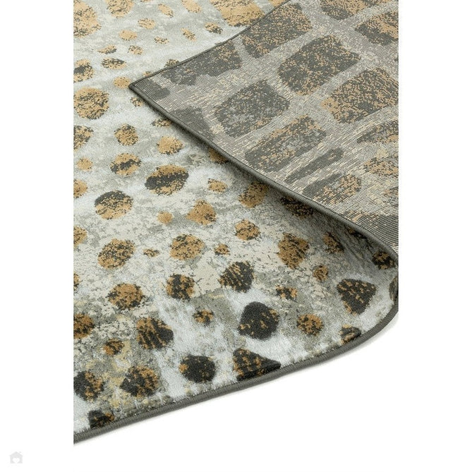 Quantum QU02 Modern Giraffe Print Metallic Shimmer Flat Pile Silver/Brown Rug-Asiatic Carpets-Rug Love - The Most Loved Rug Store