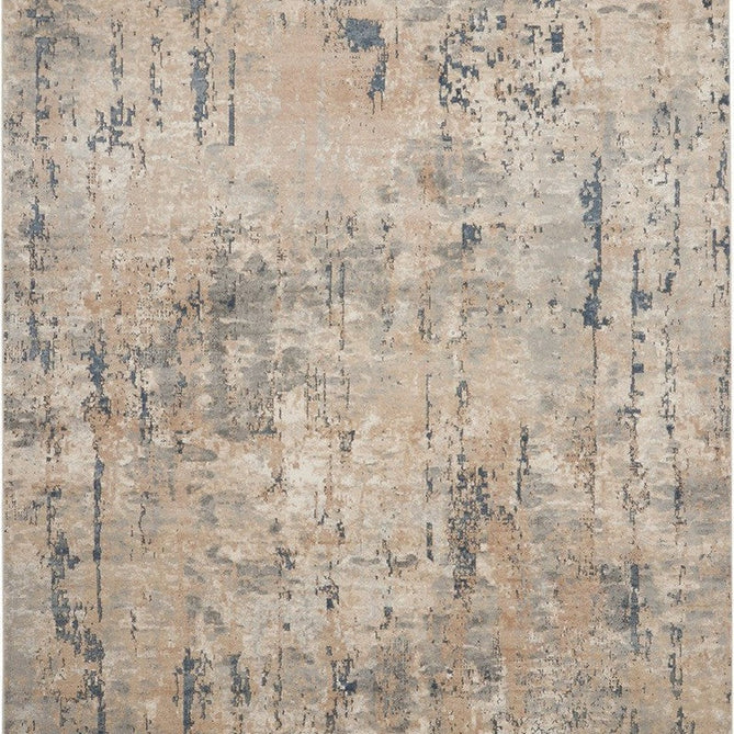 Quarry QUA01 Modern Abstract Distressed Soft Textured High-Density Flat Pile Beige/Grey Runner-Nourison-Rug Love - The Most Loved Rug Store