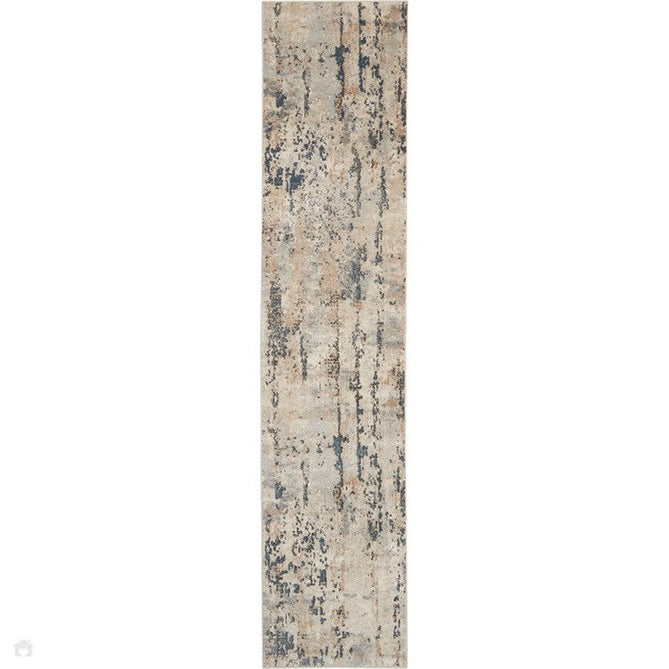 Quarry QUA01 Modern Abstract Distressed Soft Textured High-Density Flat Pile Beige/Grey Runner-Nourison-Rug Love - The Most Loved Rug Store