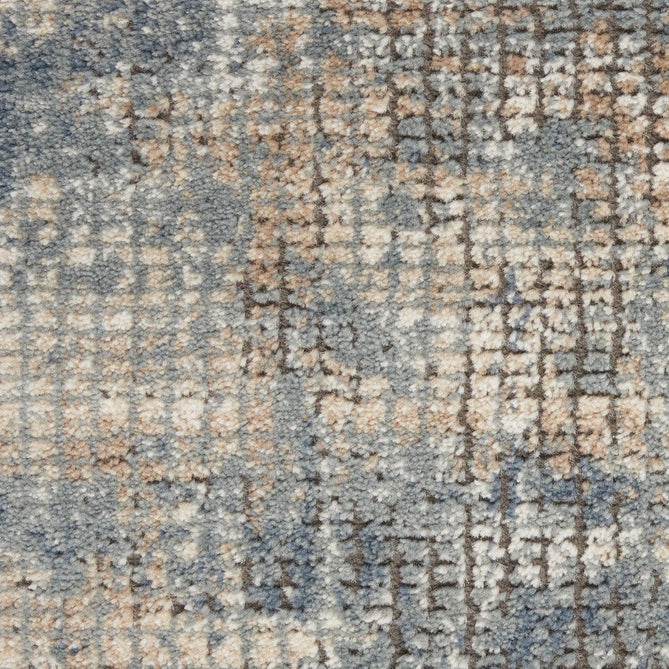 Quarry QUA02 Modern Abstract Distressed Soft Textured High-Density Flat Pile Blue/Beige Rug-Nourison-Rug Love - The Most Loved Rug Store