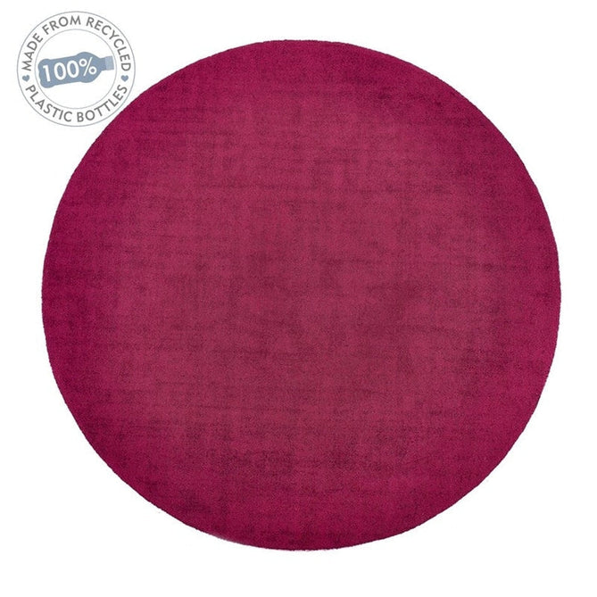 Reef Modern Plain Dye Soft Eco-Friendly Recycled Easy Care Durable Raspberry Round Rug-Origins-Rug Love - The Most Loved Rug Store