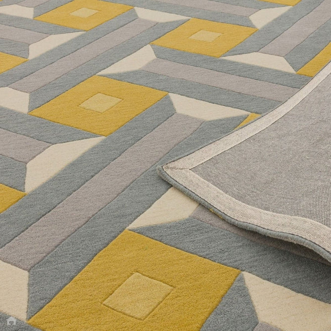 Reef RF01 Motif Modern Geometric Hand-Woven Wool Ochre/Grey/Cream/Multicolour Rug-Asiatic Carpets-Rug Love - The Most Loved Rug Store