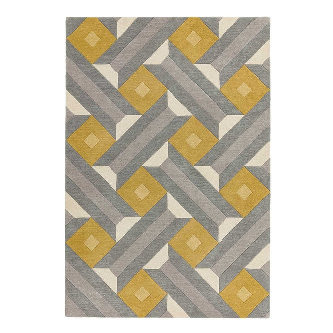 Reef RF01 Motif Modern Geometric Hand-Woven Wool Ochre/Grey/Cream/Multicolour Rug-Asiatic Carpets-Rug Love - The Most Loved Rug Store