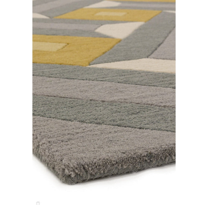 Reef RF01 Motif Modern Geometric Hand-Woven Wool Ochre/Grey/Cream/Multicolour Rug-Asiatic Carpets-Rug Love - The Most Loved Rug Store