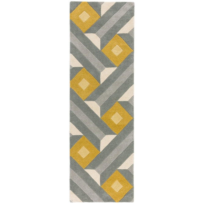 Reef RF01 Motif Modern Geometric Hand-Woven Wool Ochre/Grey/Cream/Multicolour Rug-Asiatic Carpets-Rug Love - The Most Loved Rug Store