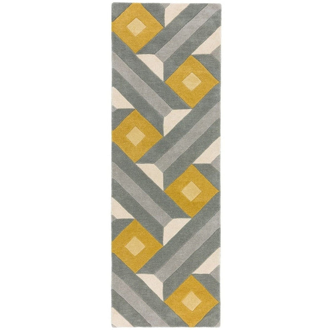 Reef RF01 Motif Modern Geometric Hand-Woven Wool Ochre/Grey/Cream/Multicolour Rug-Asiatic Carpets-Rug Love - The Most Loved Rug Store