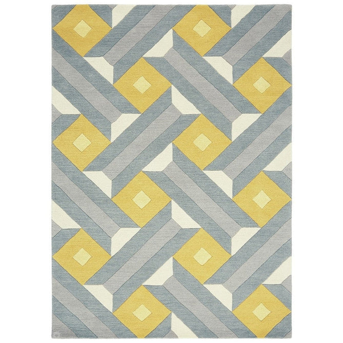 Reef RF01 Motif Modern Geometric Hand-Woven Wool Ochre/Grey/Cream/Multicolour Rug-Asiatic Carpets-Rug Love - The Most Loved Rug Store