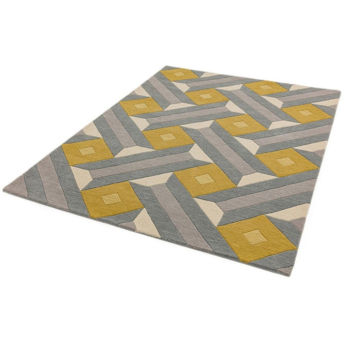 Reef RF01 Motif Modern Geometric Hand-Woven Wool Ochre/Grey/Cream/Multicolour Rug-Asiatic Carpets-Rug Love - The Most Loved Rug Store