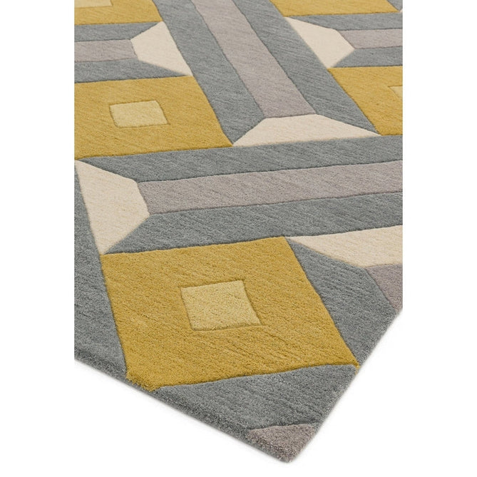 Reef RF01 Motif Modern Geometric Hand-Woven Wool Ochre/Grey/Cream/Multicolour Rug-Asiatic Carpets-Rug Love - The Most Loved Rug Store