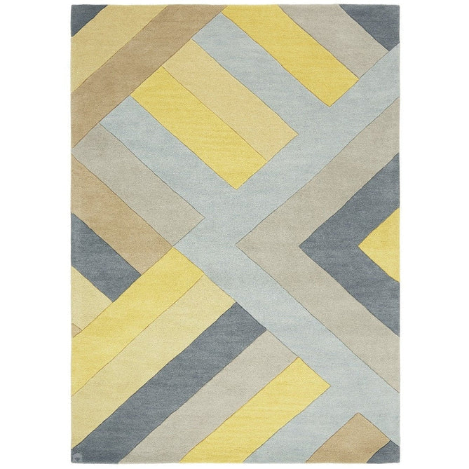 Reef RF02 Big Zig Modern Geometric Hand-Woven Wool Ochre/Grey/Charcoal/Taupe Multicolour Rug-Asiatic Carpets-Rug Love - The Most Loved Rug Store