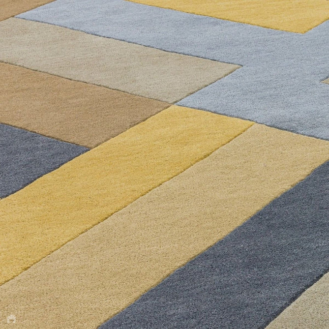 Reef RF02 Big Zig Modern Geometric Hand-Woven Wool Ochre/Grey/Charcoal/Taupe Multicolour Rug-Asiatic Carpets-Rug Love - The Most Loved Rug Store