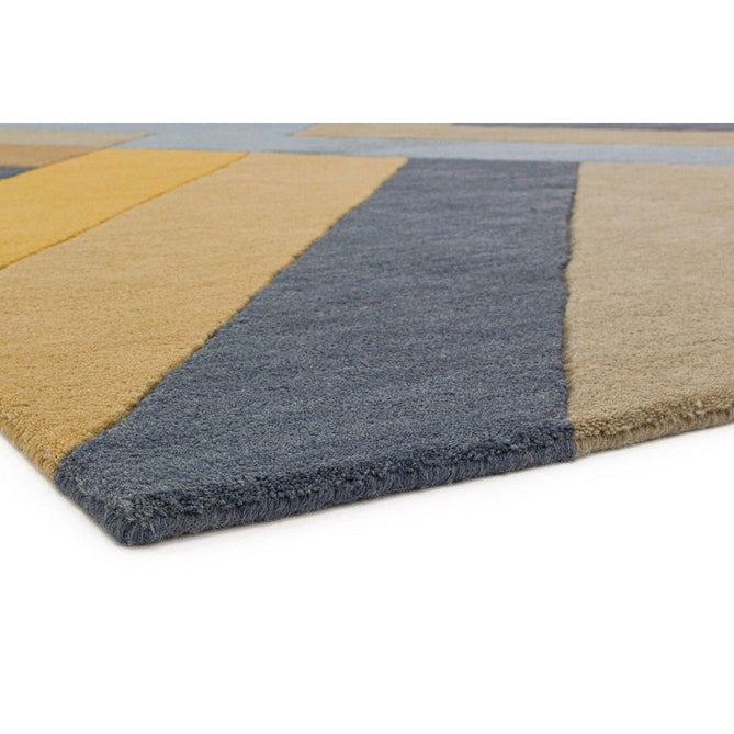 Reef RF02 Big Zig Modern Geometric Hand-Woven Wool Ochre/Grey/Charcoal/Taupe Multicolour Rug-Asiatic Carpets-Rug Love - The Most Loved Rug Store