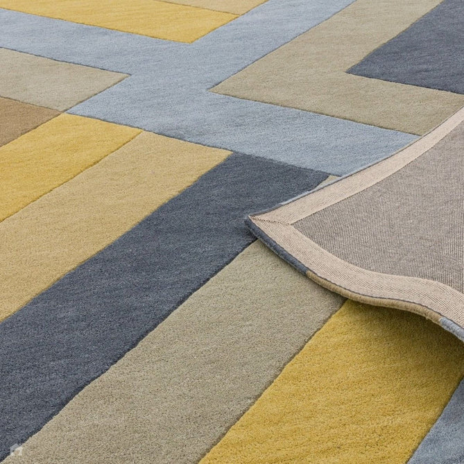 Reef RF02 Big Zig Modern Geometric Hand-Woven Wool Ochre/Grey/Charcoal/Taupe Multicolour Rug-Asiatic Carpets-Rug Love - The Most Loved Rug Store