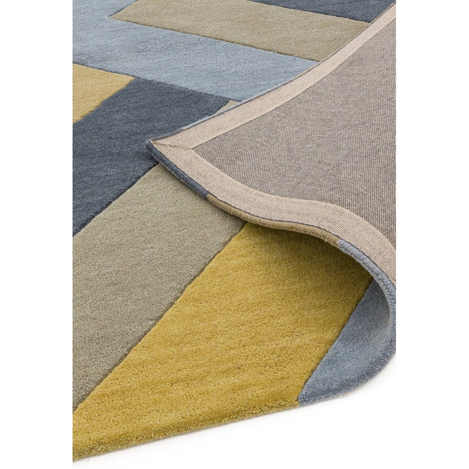 Reef RF02 Big Zig Modern Geometric Hand-Woven Wool Ochre/Grey/Charcoal/Taupe Multicolour Rug-Asiatic Carpets-Rug Love - The Most Loved Rug Store