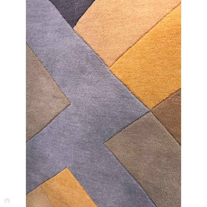 Reef RF02 Big Zig Modern Geometric Hand-Woven Wool Ochre/Grey/Charcoal/Taupe Multicolour Rug-Asiatic Carpets-Rug Love - The Most Loved Rug Store