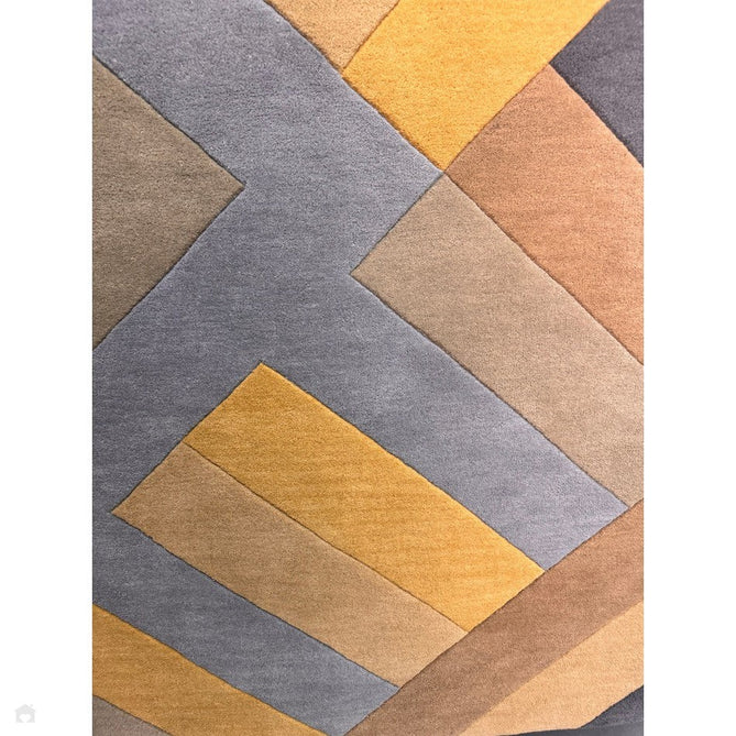 Reef RF02 Big Zig Modern Geometric Hand-Woven Wool Ochre/Grey/Charcoal/Taupe Multicolour Rug-Asiatic Carpets-Rug Love - The Most Loved Rug Store