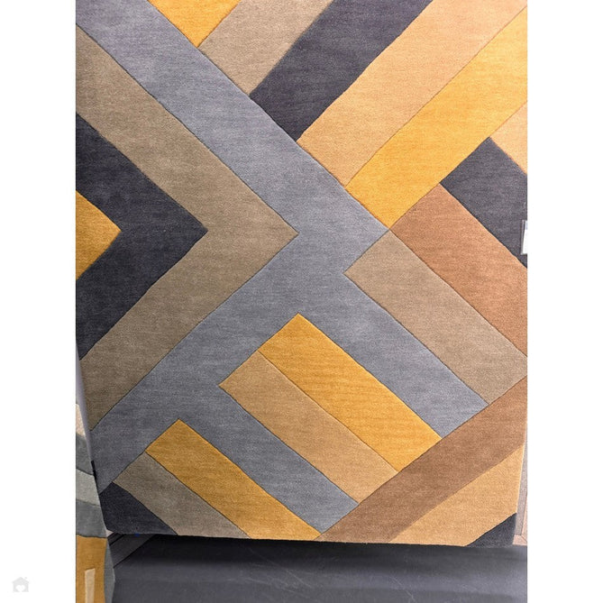 Reef RF02 Big Zig Modern Geometric Hand-Woven Wool Ochre/Grey/Charcoal/Taupe Multicolour Rug-Asiatic Carpets-Rug Love - The Most Loved Rug Store