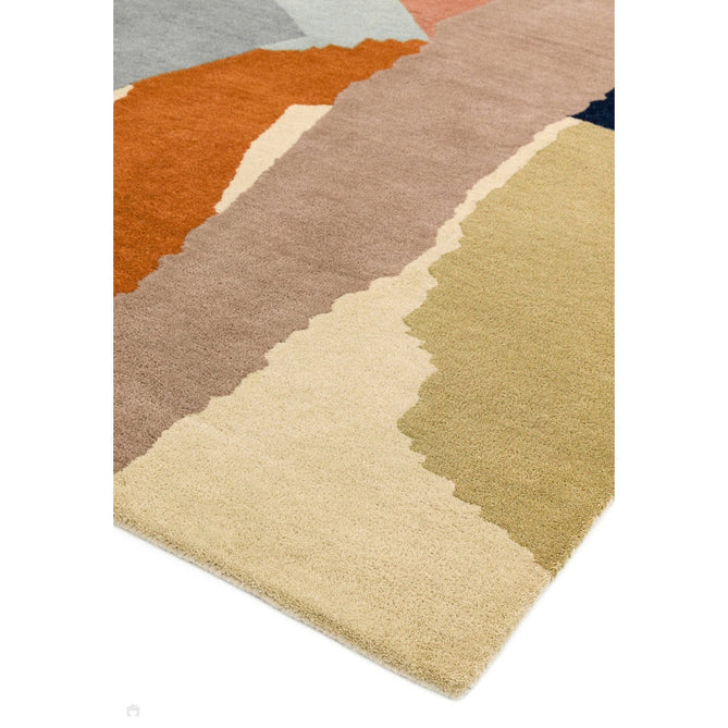 Reef RF14 Abstract Modern Collage Hand-Woven Wool Beige/Grey/Taupe/Muted Multicolour Rug-Asiatic Carpets-Rug Love - The Most Loved Rug Store