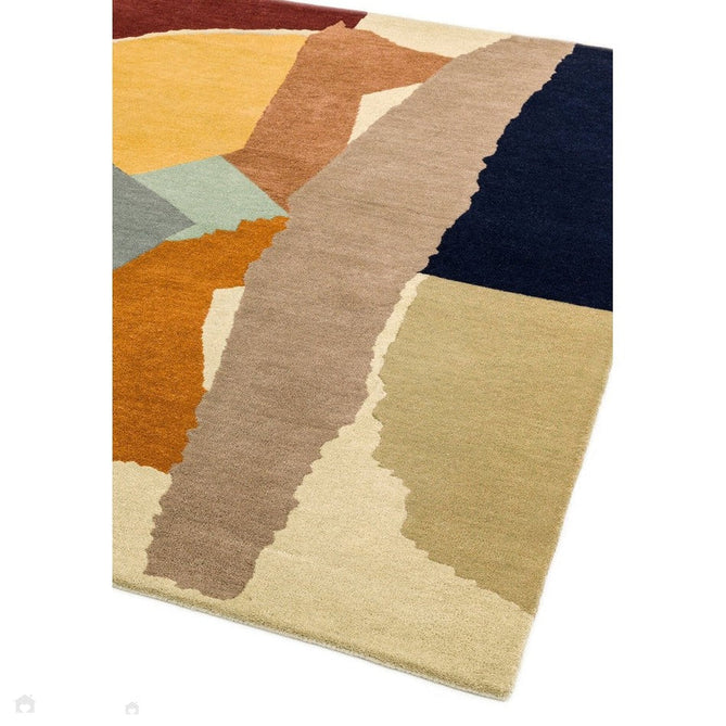 Reef RF14 Abstract Modern Collage Hand-Woven Wool Beige/Grey/Taupe/Muted Multicolour Rug-Asiatic Carpets-Rug Love - The Most Loved Rug Store