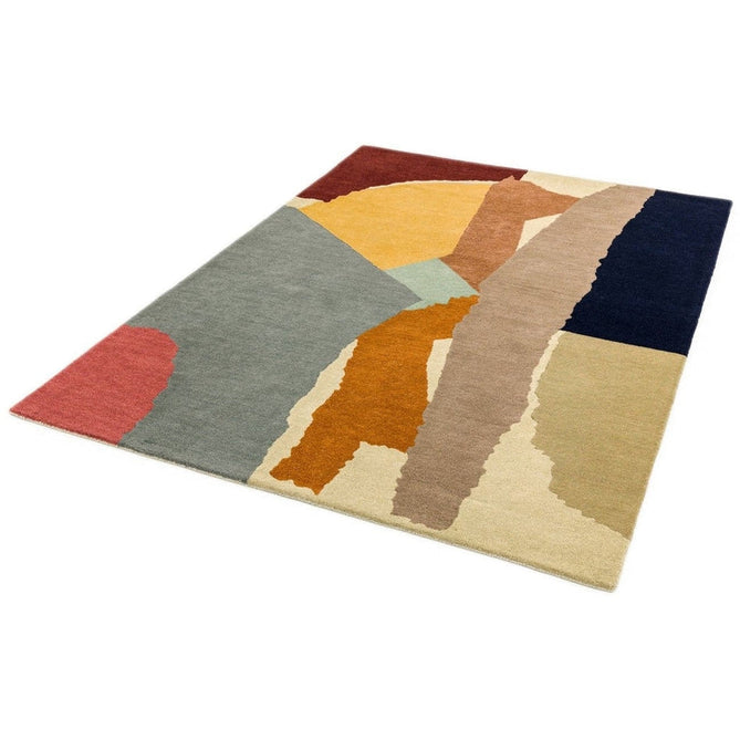 Reef RF14 Abstract Modern Collage Hand-Woven Wool Beige/Grey/Taupe/Muted Multicolour Rug-Asiatic Carpets-Rug Love - The Most Loved Rug Store