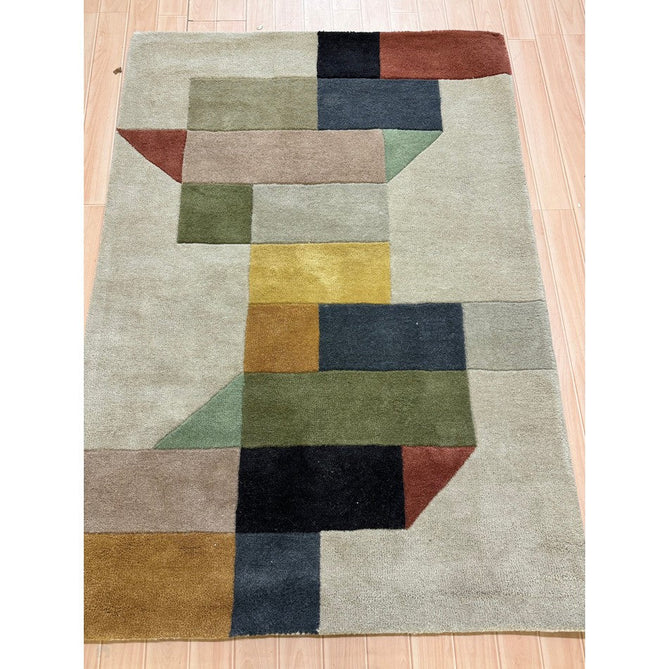 Reef RF15 Modern Geometric Hand-Woven Wool Beige/Muted Multicolour Rug-Asiatic Carpets-Rug Love - The Most Loved Rug Store