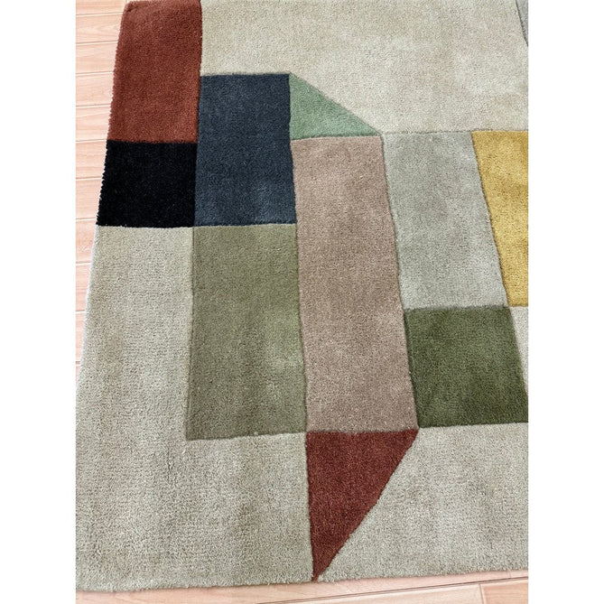 Reef RF15 Modern Geometric Hand-Woven Wool Beige/Muted Multicolour Rug-Asiatic Carpets-Rug Love - The Most Loved Rug Store