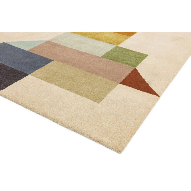 Reef RF15 Modern Geometric Hand-Woven Wool Beige/Muted Multicolour Rug-Asiatic Carpets-Rug Love - The Most Loved Rug Store