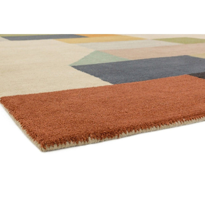 Reef RF15 Modern Geometric Hand-Woven Wool Beige/Muted Multicolour Rug-Asiatic Carpets-Rug Love - The Most Loved Rug Store