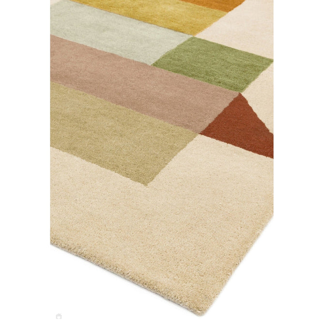 Reef RF15 Modern Geometric Hand-Woven Wool Beige/Muted Multicolour Rug-Asiatic Carpets-Rug Love - The Most Loved Rug Store