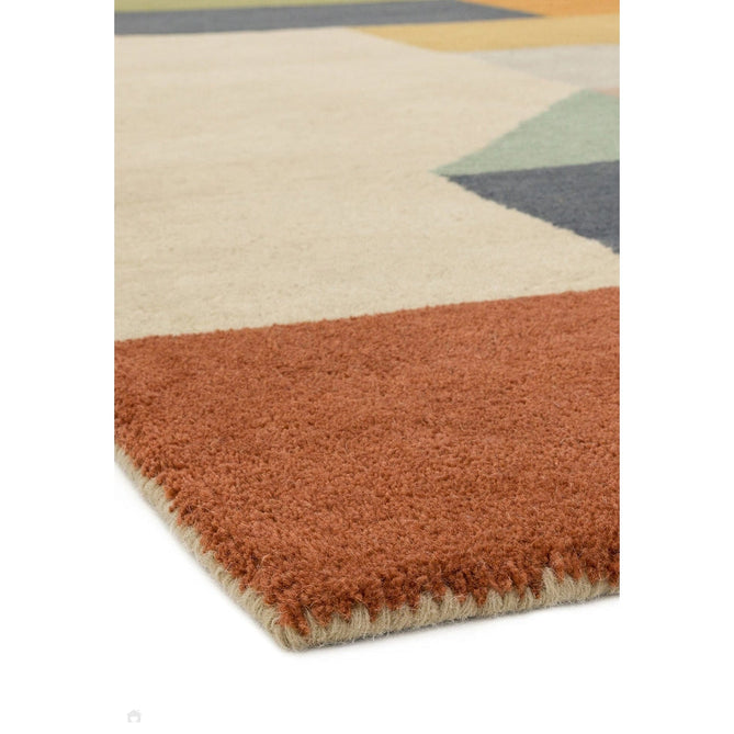 Reef RF15 Modern Geometric Hand-Woven Wool Beige/Muted Multicolour Rug-Asiatic Carpets-Rug Love - The Most Loved Rug Store