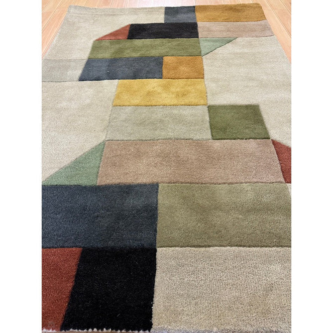 Reef RF15 Modern Geometric Hand-Woven Wool Beige/Muted Multicolour Rug-Asiatic Carpets-Rug Love - The Most Loved Rug Store