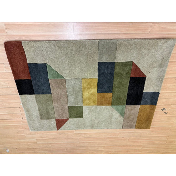 Reef RF15 Modern Geometric Hand-Woven Wool Beige/Muted Multicolour Rug-Asiatic Carpets-Rug Love - The Most Loved Rug Store