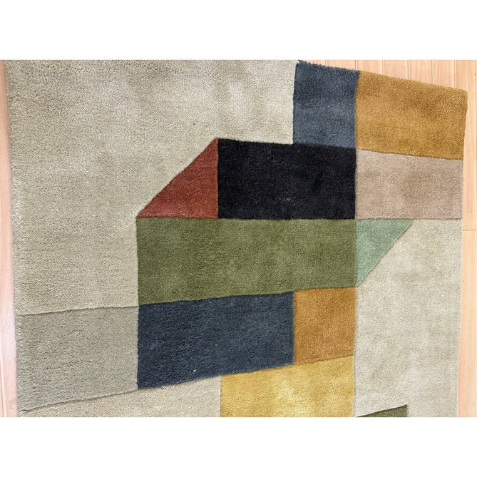 Reef RF15 Modern Geometric Hand-Woven Wool Beige/Muted Multicolour Rug-Asiatic Carpets-Rug Love - The Most Loved Rug Store