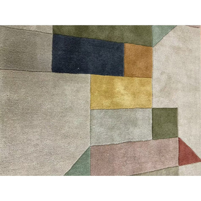 Reef RF15 Modern Geometric Hand-Woven Wool Beige/Muted Multicolour Rug-Asiatic Carpets-Rug Love - The Most Loved Rug Store