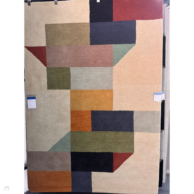 Reef RF15 Modern Geometric Hand-Woven Wool Beige/Muted Multicolour Rug-Asiatic Carpets-Rug Love - The Most Loved Rug Store