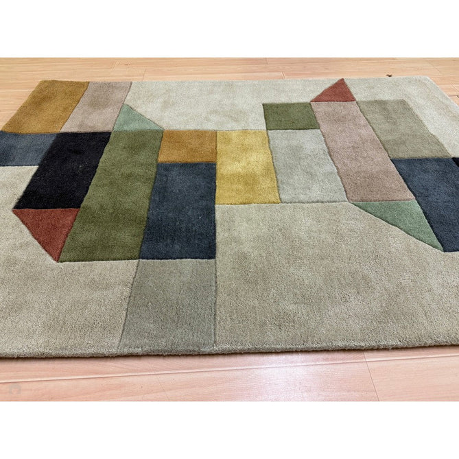 Reef RF15 Modern Geometric Hand-Woven Wool Beige/Muted Multicolour Rug-Asiatic Carpets-Rug Love - The Most Loved Rug Store