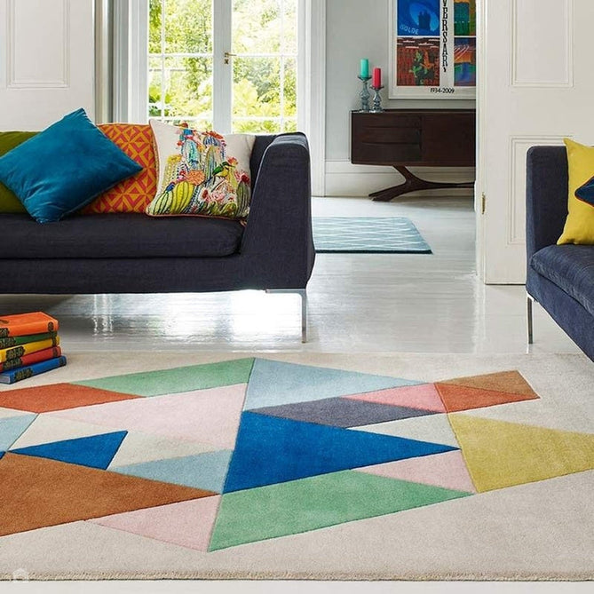 Reef RF18 Triangle Modern Geometric Hand-Woven Multicolour Rug-Asiatic Carpets-Rug Love - The Most Loved Rug Store